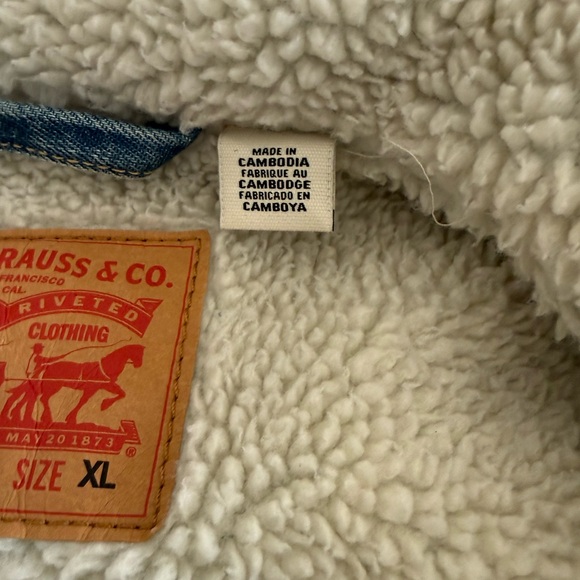 Levi's Mens 16365 0110 Sherpa Denim Trucker Jacket - Picture 9 of 14